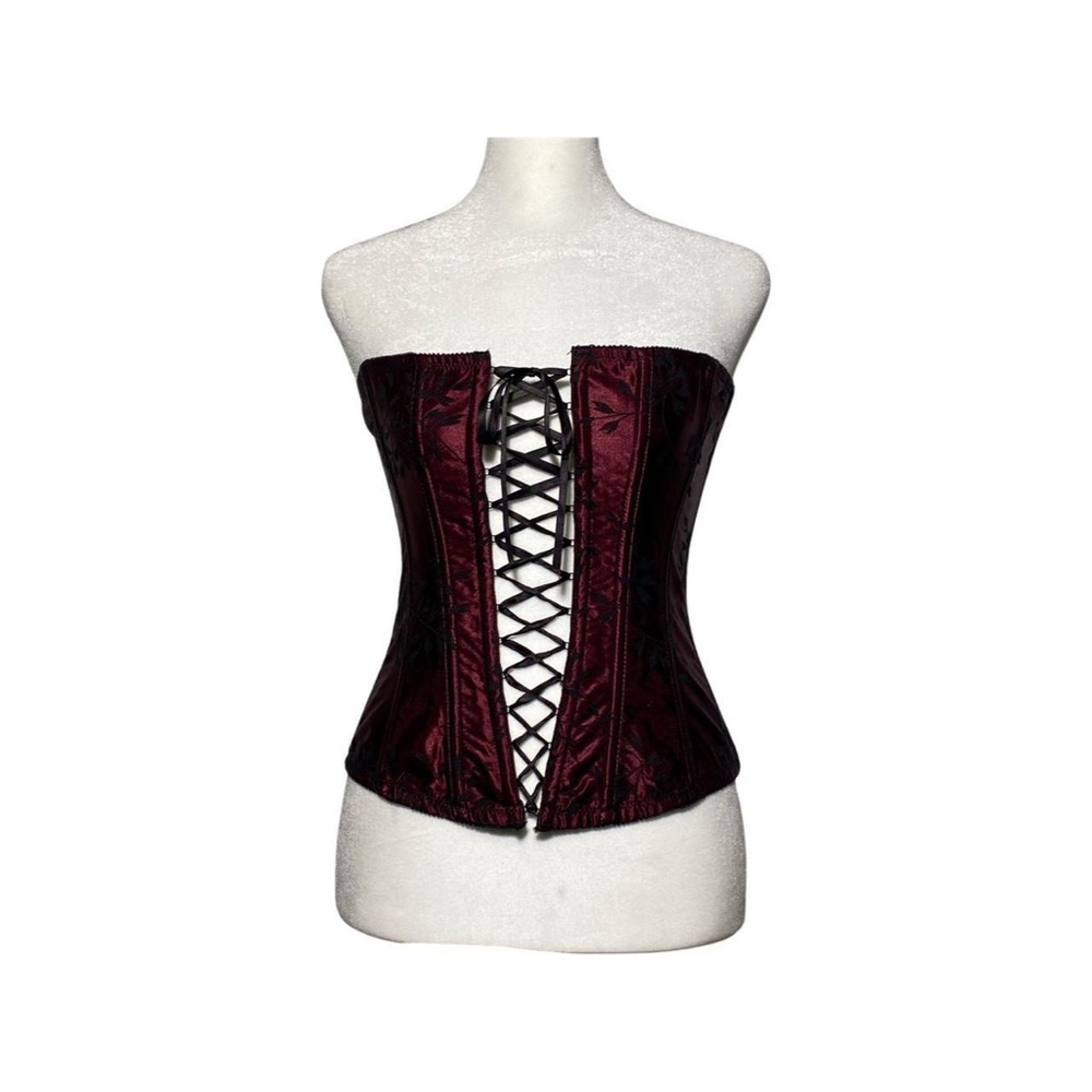 90’s RED PATTERNED VICTORIA’S SECRET CORSET